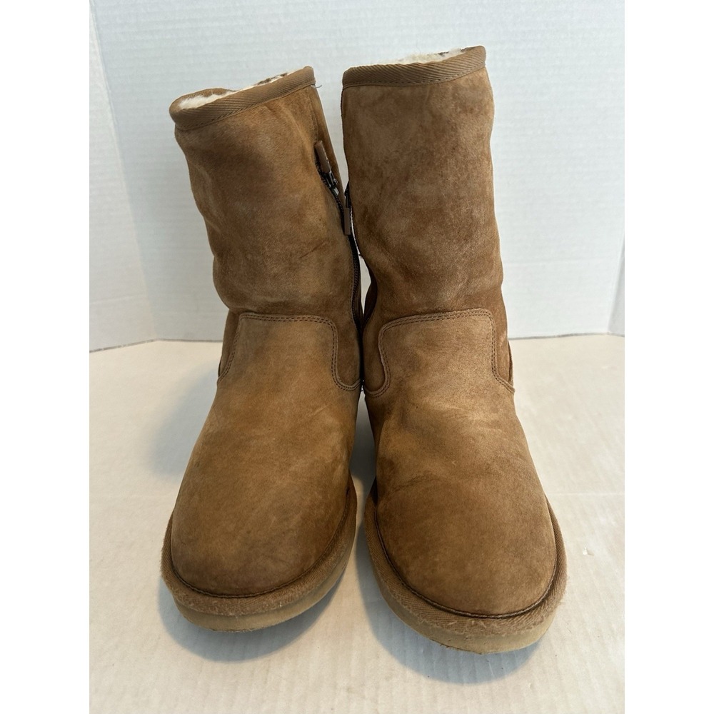 Ugg Chestnut Boots Size Zipper Metal Tags Size 7
